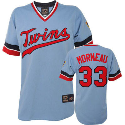 Best Minnesota Twins 33 Justin Morneau Throwback Light Blue Cooperstown MLB Jersey